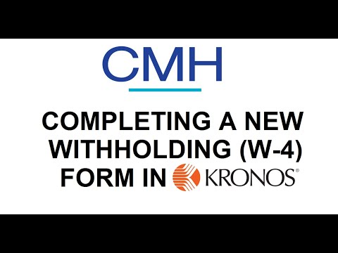 Completing a New Withholding Form (W-4) in Kronos