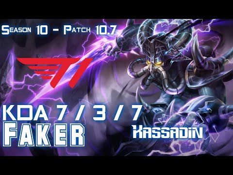 T1 Faker KASSADIN vs LEBLANC Mid - Patch 10.7 KR Ranked