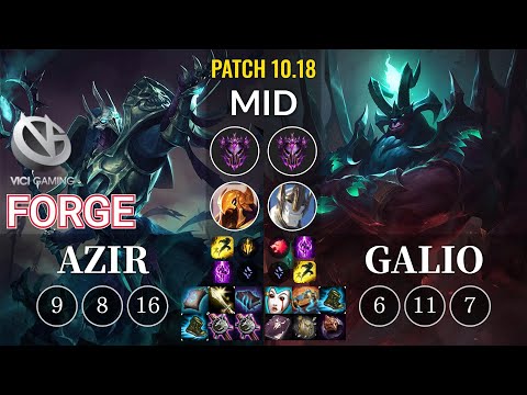 VG Forge Azir vs Galio Mid - KR Patch 10.18
