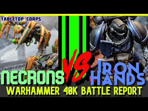 40K Iron Hands Space Marines vs Necrons | Warhammer 40,000 Battle Report | Combat Patrol |500 points