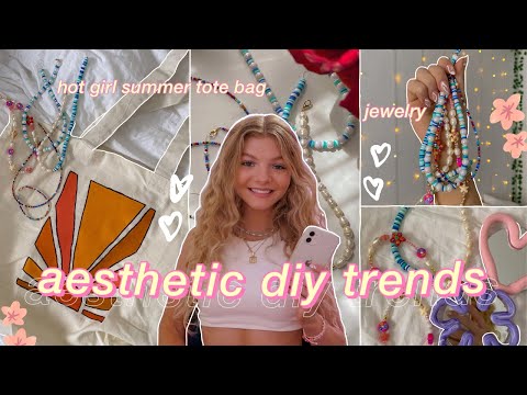making pinterest + tiktok DIY TRENDS!! *painting tote bags, beaded jewelry, funky mirrors, +more*