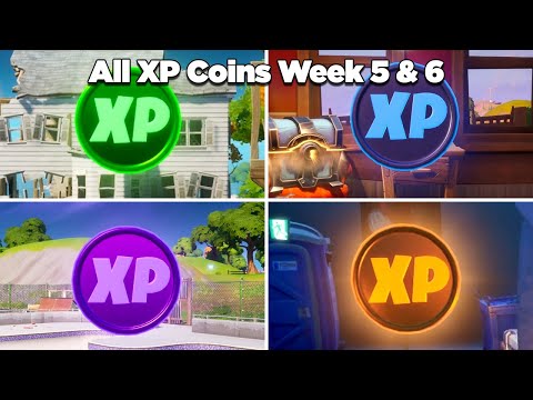All XP Coins Location Guide - Fortnite Season 2 Week 5 & 6 (All Green, Blue, Purple & Gold XP Coins)