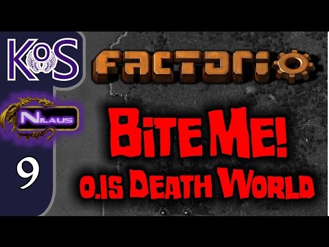 Factorio 0.15 Bite Me! Ep 9: CLIFFHANGER - Death World COOP MP Gameplay, Let's Play