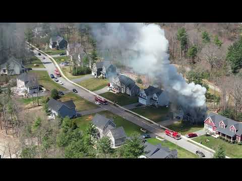 Structure Fire | Whitinsville, Mass. - Rebecca Rd. | 1 May 2022 | Aerial Video