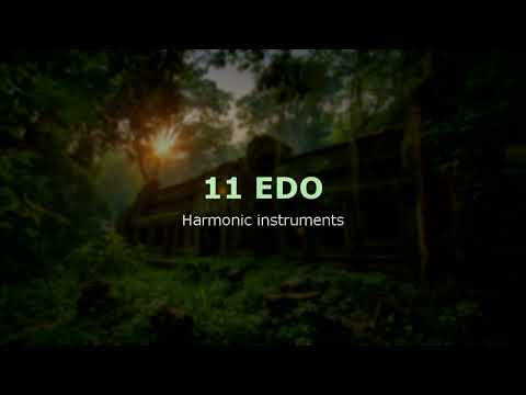 Comparison of harmonic and transformed harmonic instruments in 11-EDO (11-TET).