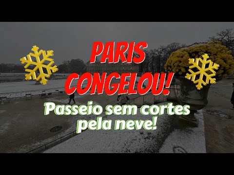 MUITA NEVE EM PARIS! VAMOS PASSEAR SEM CORTES! #neve #paris #neveemparis