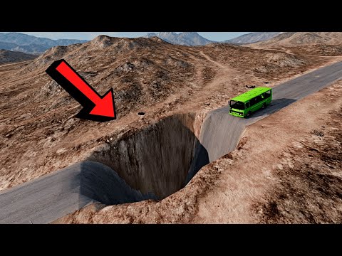 CARS VS GIANT PIT DEEP WATER #2 - BeamNG Drive!
