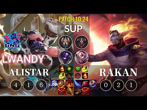 LNG lwandy Alistar vs Rakan Sup - KR Patch 10.24