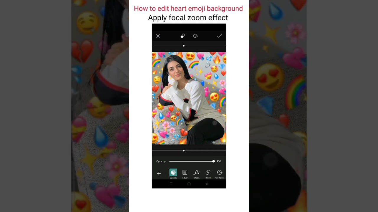How To Edit Heart Emoji Background Using Picsart / Heart Emoji Editing Tutorial #shorts