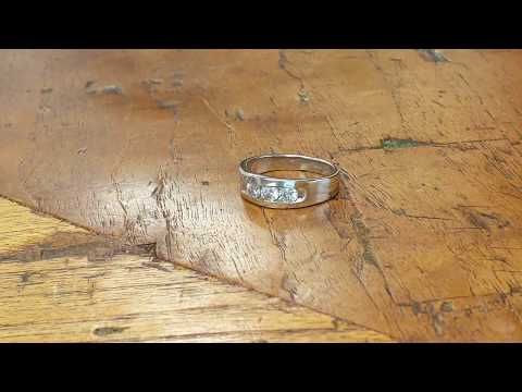 0.99 Ct. Three Stone Channel Set Men's Wedding Band - TwoBirch- TB-GR-0142-WG-L