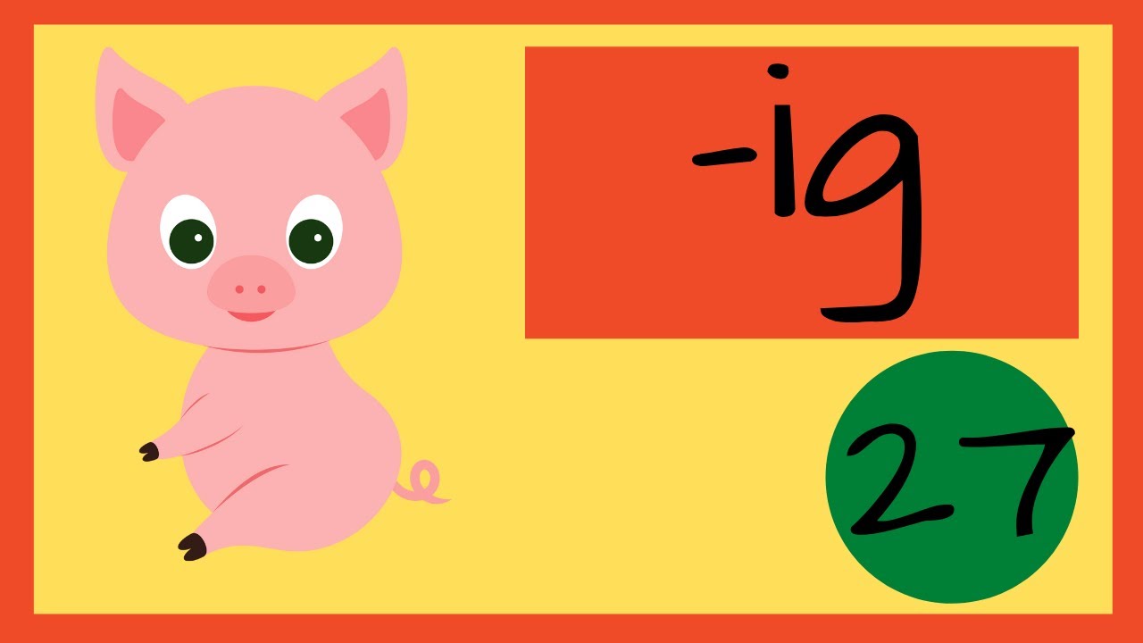 Word Families Set 27  ig CVC words Phonics Teach Your Child To Read with Common Word Endings