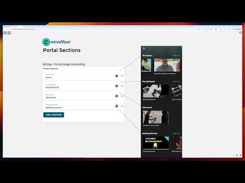 ConveYour Portal Sections