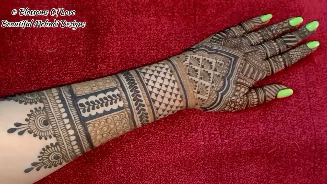 bridal mehndi design for full hands by bloosoms of love