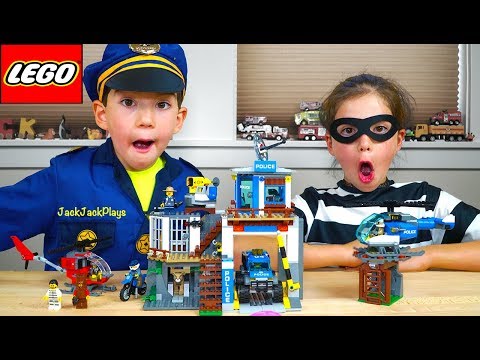 Lego City Cops & Robbers for Kids! | Mountain Police Costume Pretend Play Skits | JackJackPlays