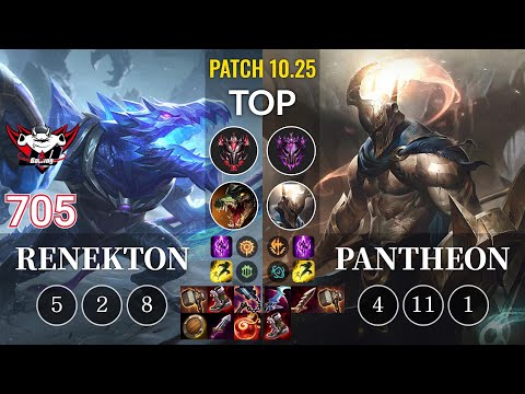 JDG 705 Renekton vs Pantheon Top - KR Patch 10.25