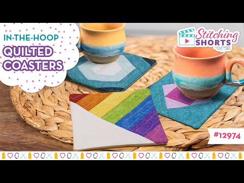 Quilted Coasters - A Quick and Easy Machine Embroidery Project!