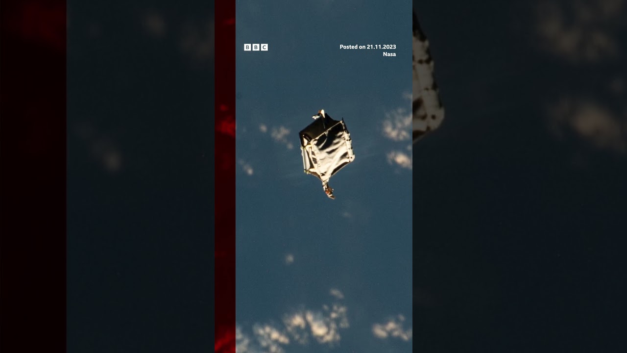 Toolbox dropped by Nasa astronauts to be visible from Earth. #Nasa #ISS #Shorts #BBCNews