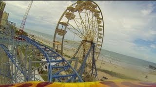 Sand Blaster Roller Coaster POV Daytona Beach Boardwalk Joyland Amusements Florida