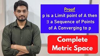 Result of Limit point and Convergent Sequence | L14 | TYBSc Maths | Completeness  @ranjankhatu