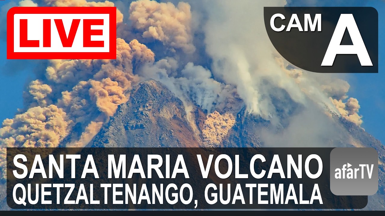 Live webcam view of Santa María Volcano Eruption Cam A