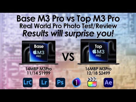 Base M3 Pro 11/14 vs Top M3 Pro 12/18 - $400 Upgrade - Results will surprise you.