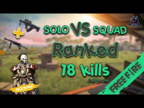 [B2K]  فري فاير جلد رانكد سولو ضد سكواد | FREE FIRE RANKED SOLO VS SQUAD 18 KILLS GAMEPLAY