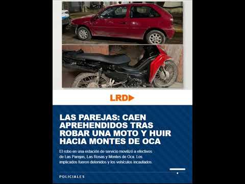 Las Parejas: caen aprehendidos tras robar una moto y huir hacia Montes de Oca