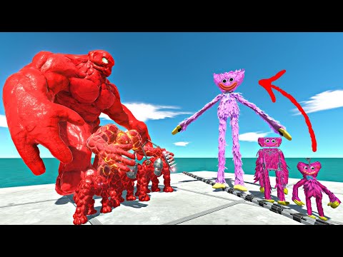 Mutant Golem Evolution Team Rescues Kissy Missy Evolution and Fight - Animal Revolt Battle Simulator