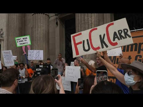 US protesters rally outside Jimmy Kimmel broadcasting studio | AFP
