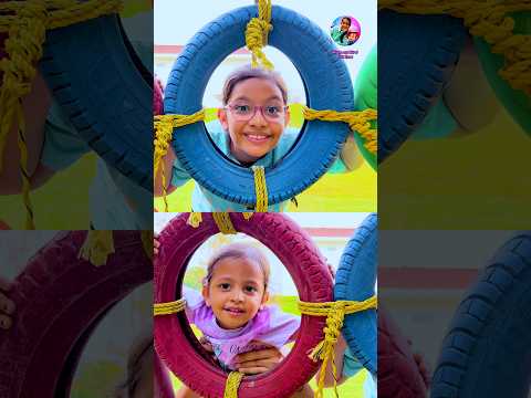 Mysha & Nirvi have fun at the Resort! 🎉😊 #FunForKids #KidsAdventure #TireClimbingWall #FamilyFun