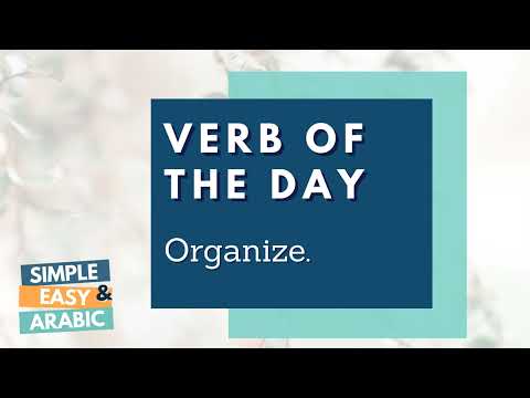 To organize - Verb of the Day | Levantine Arabic | Simple and Easy Arabic #Arabic