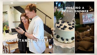 VLOG: did I get accepted?!?!? + host  a farmers market bridal shower with me :-)