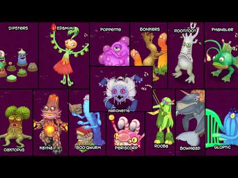 Psychic Island but each Monster is Zoomed in! (Can hear Hairionette better! 👻) - My Singing Monsters