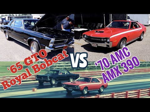 1965 Pontiac GTO vs 1970 AMC AMX - PURE STOCK DRAG RACE