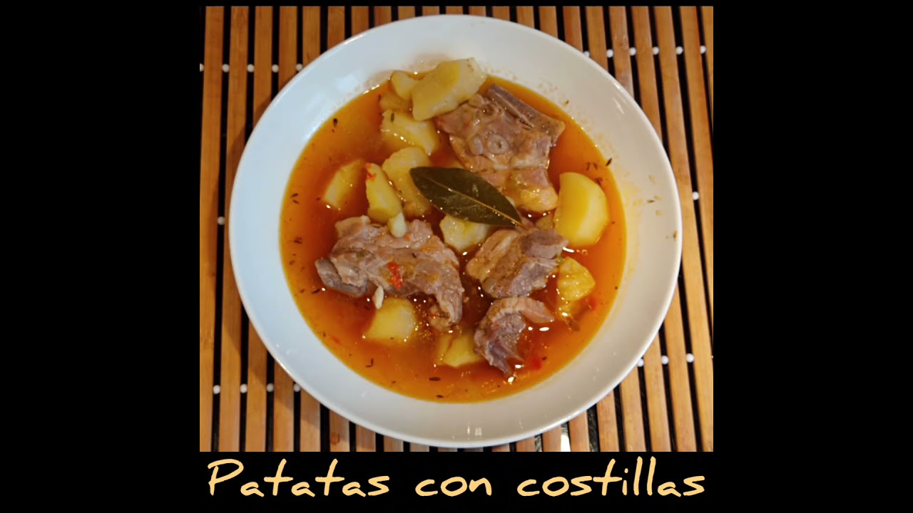 Patatas con costillas. Guiso tradicional en olla express.