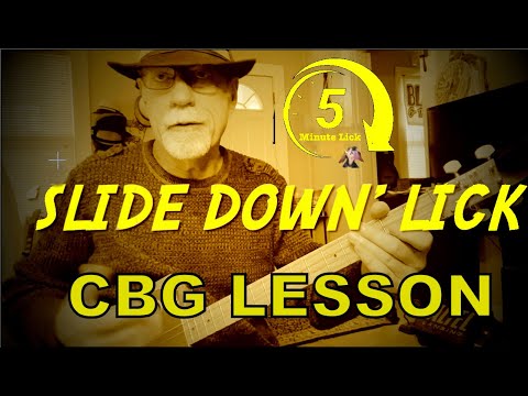 Slide Down Lick 5 Minute CBG  lick #cbglesson #4stringcbg cigar box guitar scale