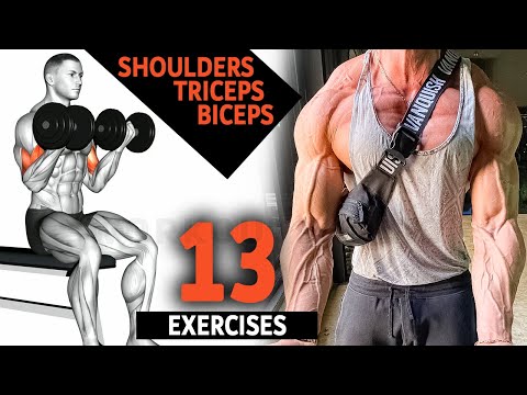 INTENSE ARMS WORKOUT with DUMBBELLS ‖ SHOULDERS, BICEPS & TRICEPS Build Muscle at Home