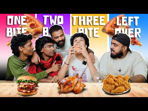ONE BITE TWO BITE THREE BITE LEFTOVER FOOD CHALLENGE 😂🤣