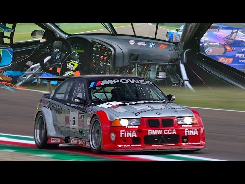 Onboard the BMW M3 E36 GTR racecar racing at Imola feat. Incredible SOUND | 3.4L stroker S50 engine
