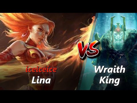iceiceice offlane Lina vs Wraith King/Enchantress | First 10 minutes