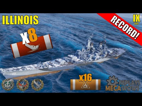 Battleship Illinois 8 Kills & 192k Damage | World of Warships Gameplay