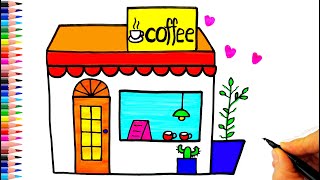Kafe Çizimi - Dükkan Çizimi - Kahve Dükkanı �