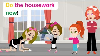 Ella and her mother work at Nancy's house - Simple English Story - Ella English
