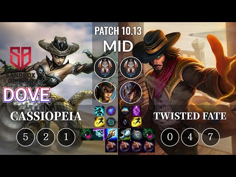 SB Dove Cassiopeia vs Twisted Fate Mid - KR Patch 10.13