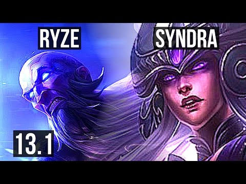 RYZE vs SYNDRA (MID) | Rank 2 Ryze, 5/1/7, Rank 20 | KR Master | 13.1