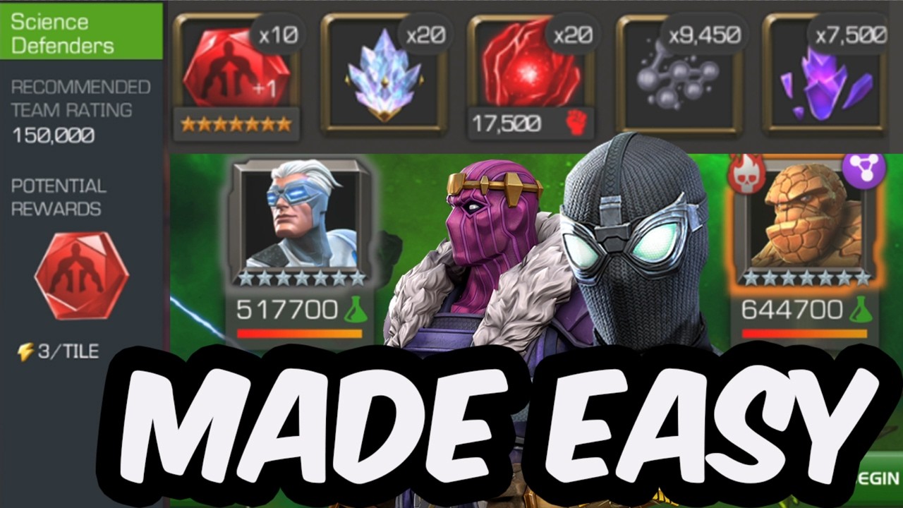 Science Defenders Founders Showcase Made Easy /w Zemo & Stealth Spidey - Marvel Contest of Champions