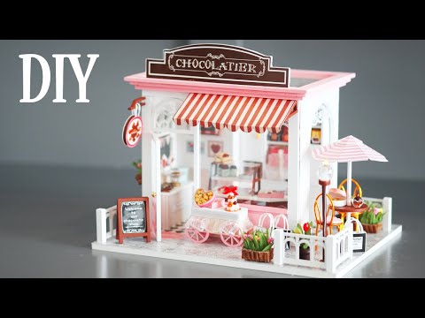 DIY Miniature Dollhouse Kit || Cocoa's Fantastic Ideas - Chocolate Shop - Relaxing Satisfying Video