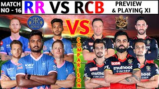 IPL 2021 - MATCH NO 16 RR VS RCB PLAYING XI COMPARISON & PREDICTION