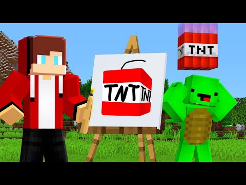 JJ Pranked Mikey With a Drawing Mod in Minecraft - Maizen Challenge