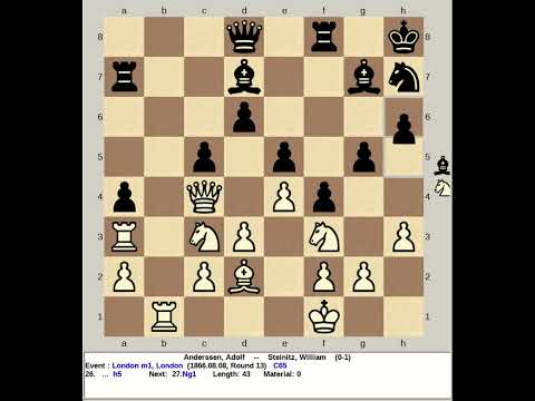 Anderssen, Adolf vs Steinitz, William | London match R13, 1866 #chess